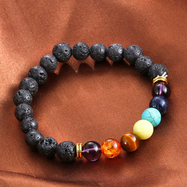 Chakra Healing Beaded Bracelet Natural Lava Stone Diffuser Bracelet Jewelry